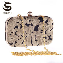 Load image into Gallery viewer, New arrival ladies gold evening bag crystal clutch chain bags high quality diamond wedding bags free shipping flower clutch CJ20