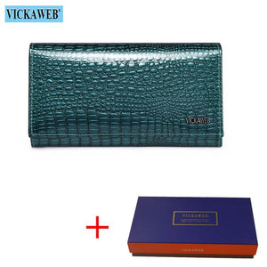 VICKAWEB Genuine Leather Small Wallet Women Wallets Alligator Short Purse Coins Hasp Girls Wallet Fashion Female Ladies Wallets