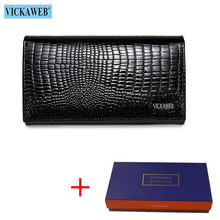Load image into Gallery viewer, VICKAWEB Genuine Leather Small Wallet Women Wallets Alligator Short Purse Coins Hasp Girls Wallet Fashion Female Ladies Wallets