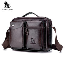 Load image into Gallery viewer, LAOSHIZI LUOSEN Messenger Bag Men Shoulder Bag Genuine Leather Business Male Crossbody Bags for Men Cross Body Bag Handbags New
