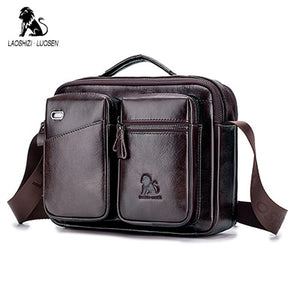 LAOSHIZI LUOSEN Messenger Bag Men Shoulder Bag Genuine Leather Business Male Crossbody Bags for Men Cross Body Bag Handbags New